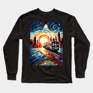 New York Subway illustration NYC Subway Train Long Sleeve T-Shirt